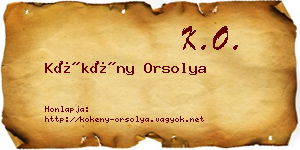 Kökény Orsolya névjegykártya